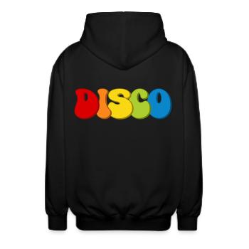 Disco - Unisex Kapuzenjacke - Schwarz - Hinten - AI Model Male 185 light (185cm)