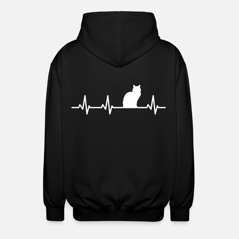 Battement de cœur de chat - Veste à capuche unisexe - noir