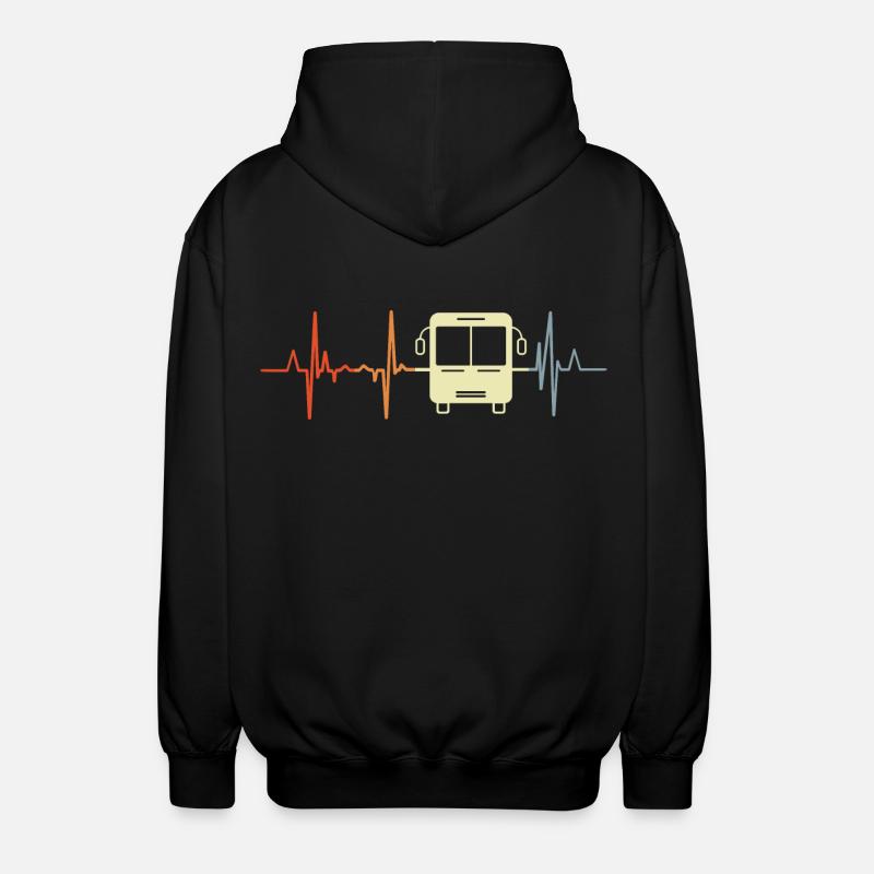 Fréquence cardiaque du bus - Veste à capuche unisexe - noir