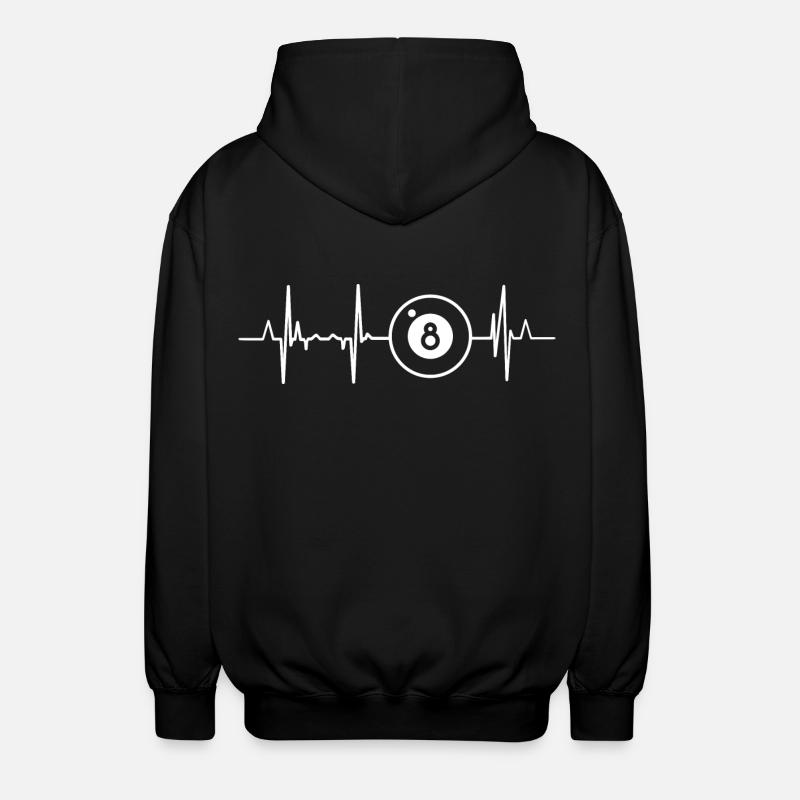 Billard, Palpitations cardiaques - Veste à capuche unisexe - noir