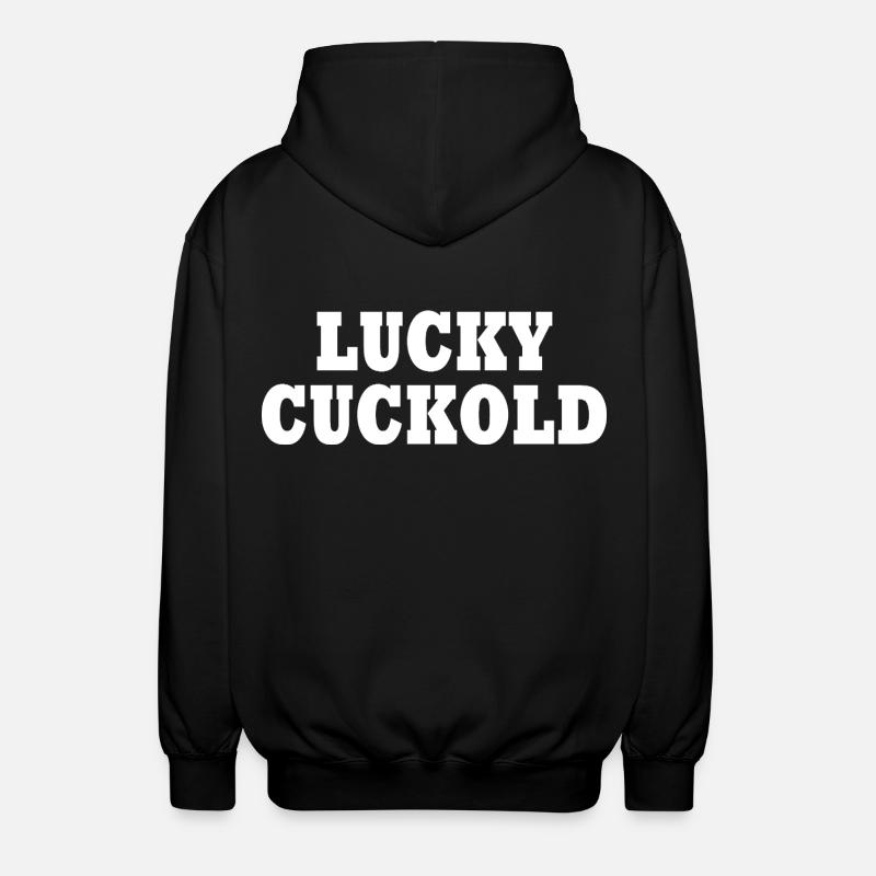 Lucky cuckold - Unisex Hooded Jacket - black