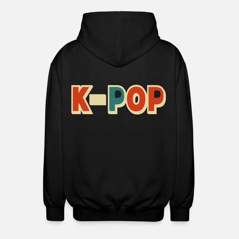 K-pop 5 couleurs customizables - Veste à capuche unisexe - noir