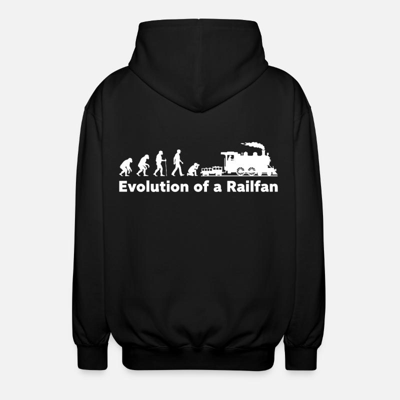 Evolution Railfan Train Locomotive - Unisex Hooded Jacket - black