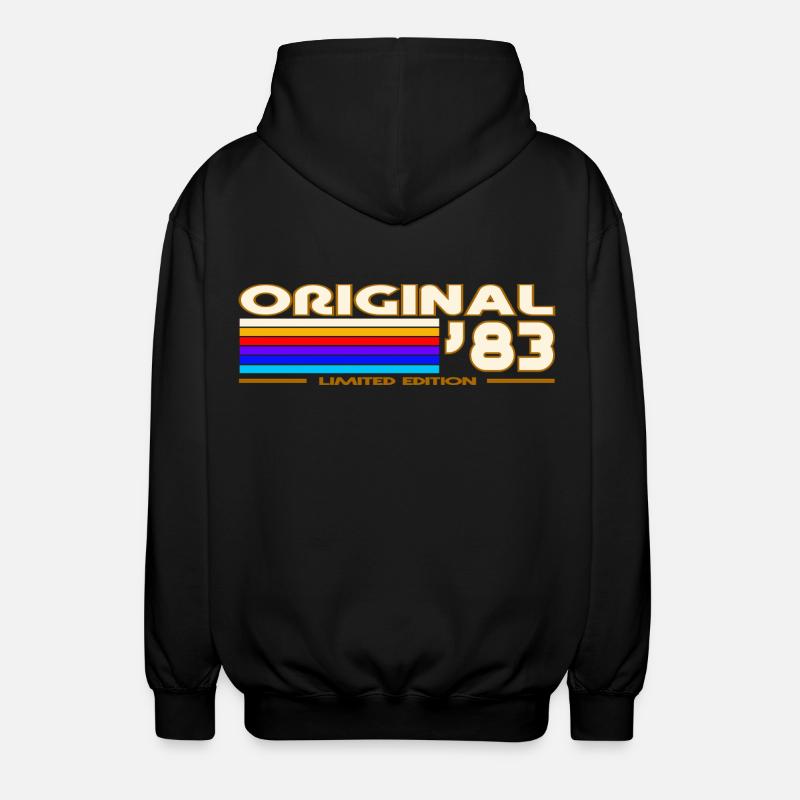 Originales 83 Rainbow Retro-Logo - Unisex Kapuzenjacke - Schwarz