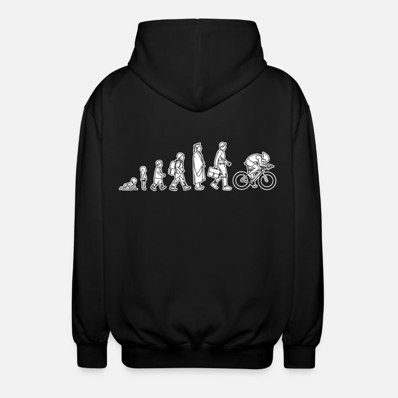 Evolution eines Radfahrers - Unisex Kapuzenjacke - Schwarz