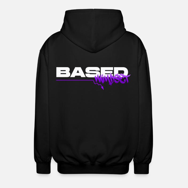 Based Mindset – Streetwear Graffiti Mentality - Unisex Hooded Jacket - black
