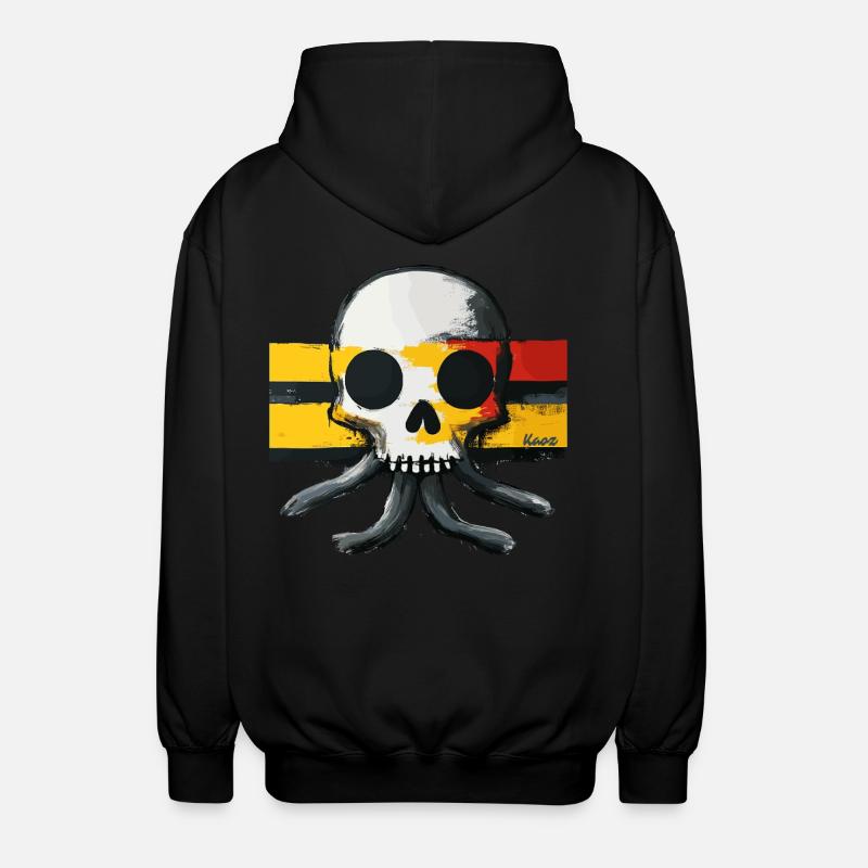 Crâne avec tentacules et drapeau - Veste à capuche unisexe - noir