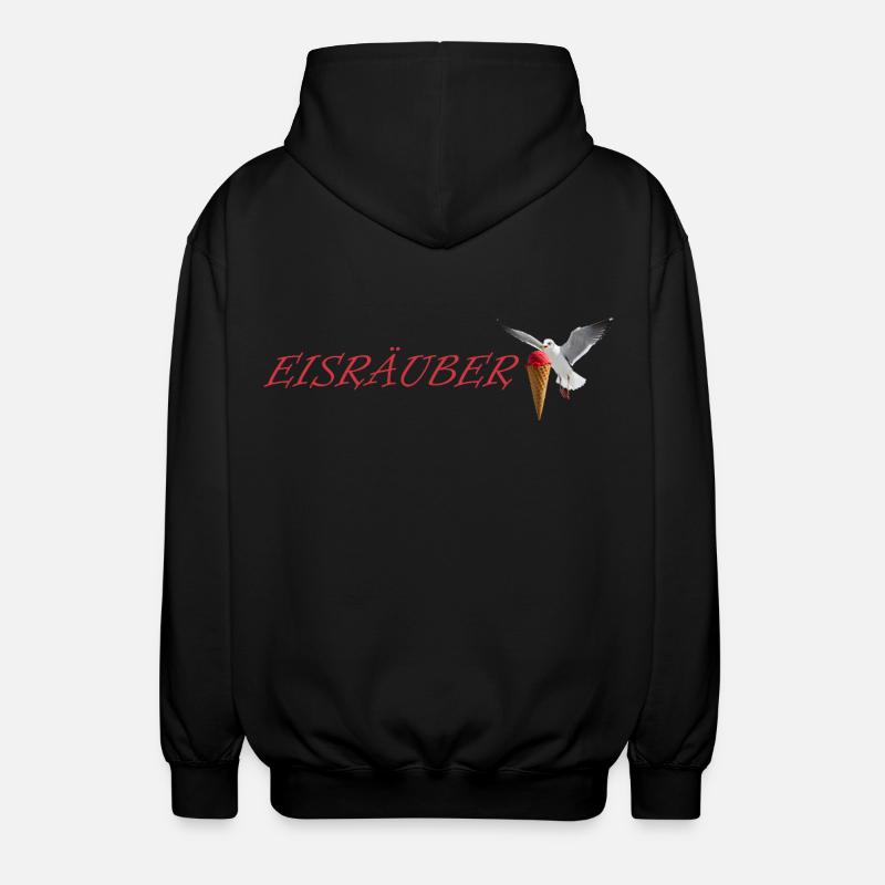 Eisräuber Design mit fliegender Möwe - Unisex Kapuzenjacke - Schwarz
