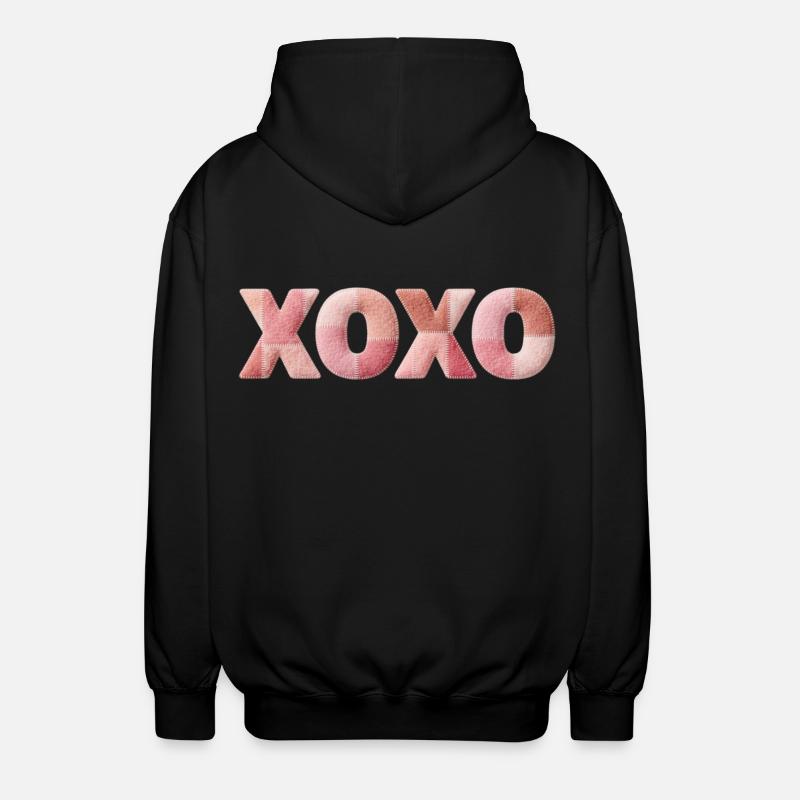 XOXO Patchwork disant Bisou-Câlin - Veste à capuche unisexe - noir