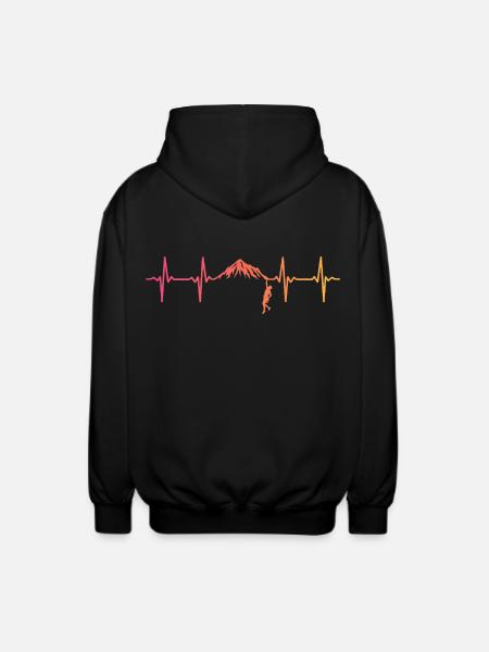 Climbing Sunset Heartbeat Climber - Unisex Hooded Jacket - black