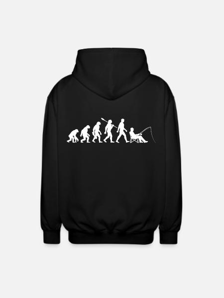 Evolution - Angler, Fishing Gift - Unisex Hooded Jacket - black