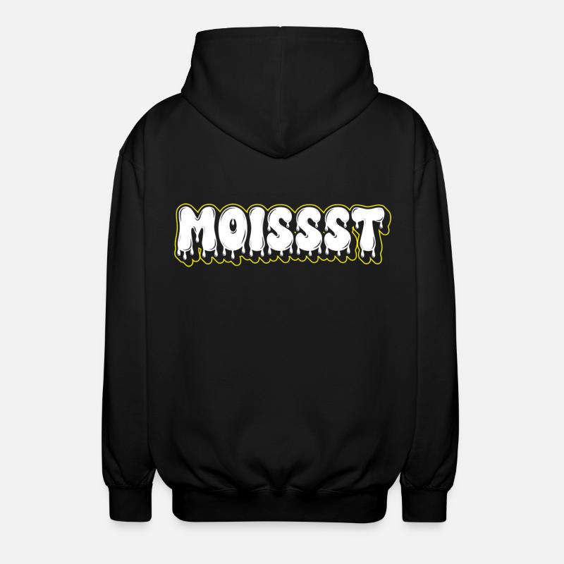 Moist Fat Font Wortzeichen - Unisex Kapuzenjacke - Schwarz