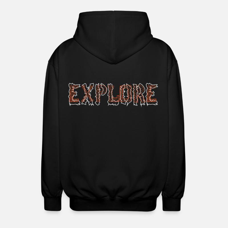 explore - Unisex Hooded Jacket - black