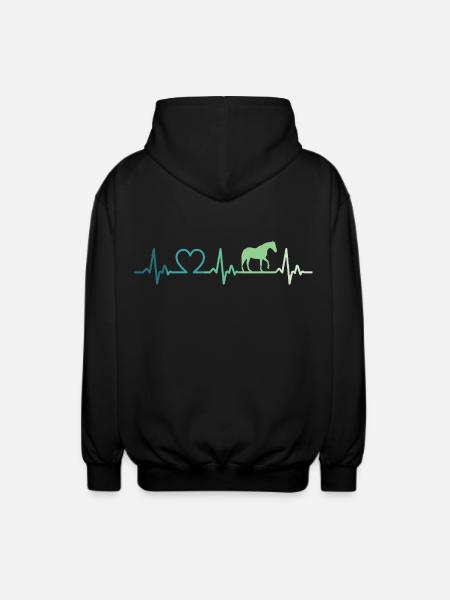 Mein Pferd, Herzschlag, Pferde, - Unisex Kapuzenjacke - Schwarz