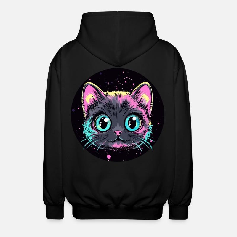 Chat néon Pop Art - Veste à capuche unisexe - noir