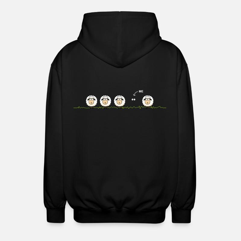 Mouton noir – Illustration - Veste à capuche unisexe - noir