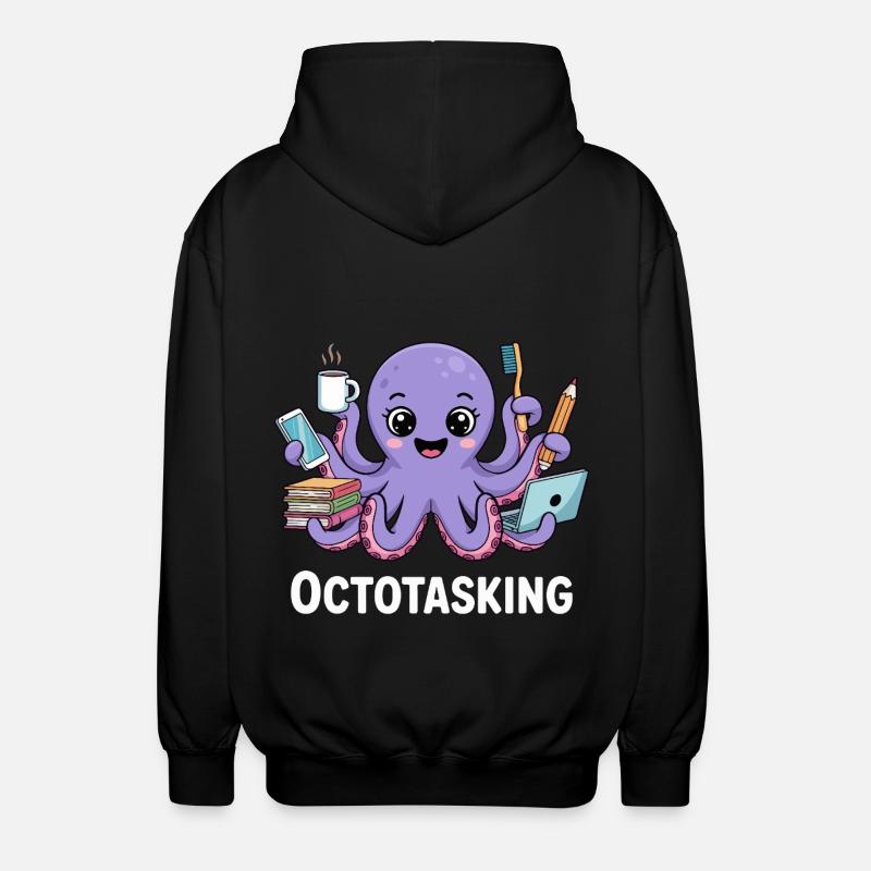 Octotasking Krake im Multitasking Modus - Unisex Kapuzenjacke - Schwarz