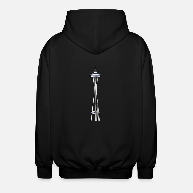 "Space Needle" in Seattle - Unisex Kapuzenjacke - Schwarz