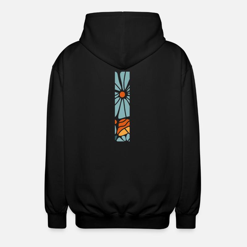 Buchstabe i Blumen groovy Geschenkidee - Unisex Kapuzenjacke - Schwarz
