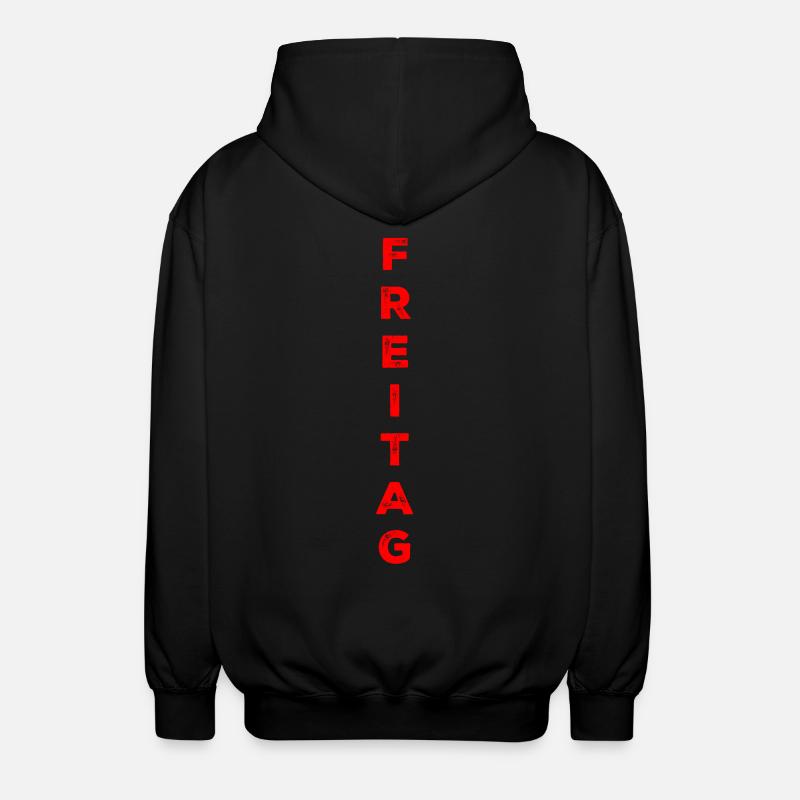 Friday - red - Unisex Hooded Jacket - black