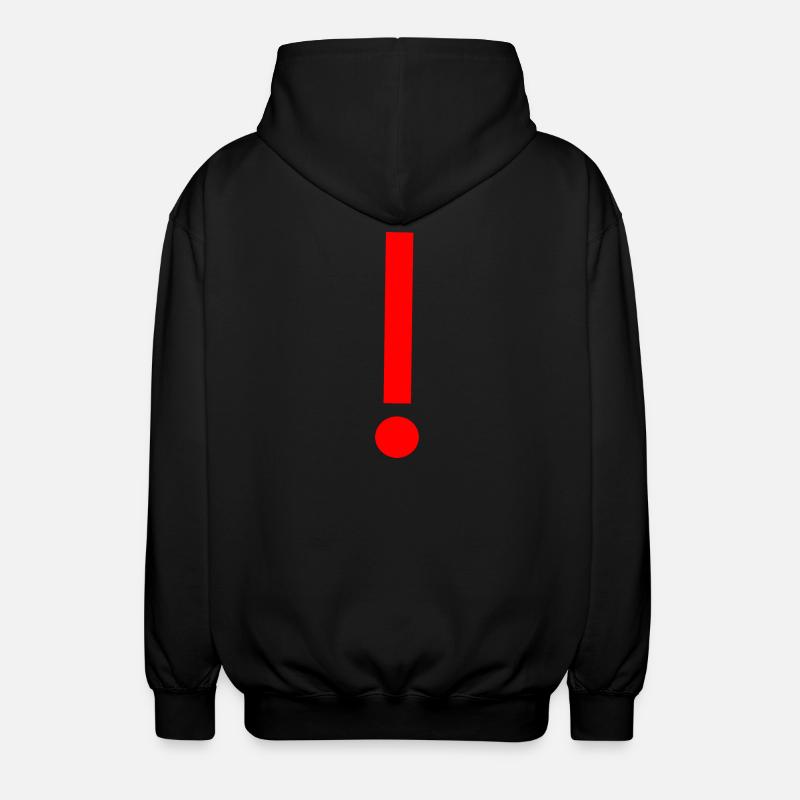 Point d'exclamation rouge, modèle, modèle - Veste à capuche unisexe - noir
