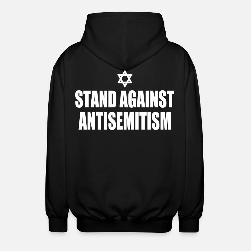 stand against antisemitism - Unisex Hooded Jacket - black