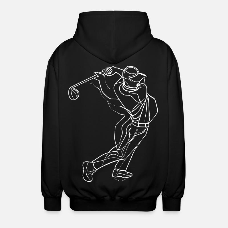 Golfer Skizze - Unisex Kapuzenjacke - Schwarz