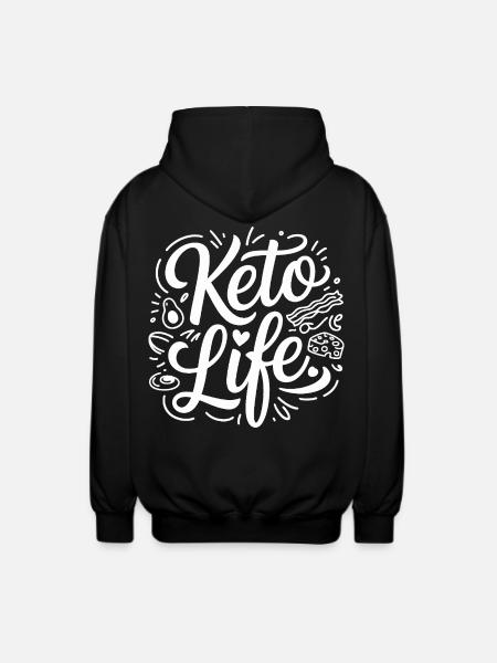 Keto Life Doodle - Unisex Hooded Jacket - black