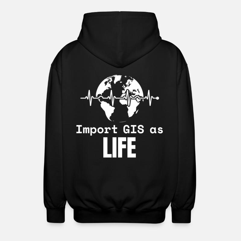 GIS Life Geospatial Mapping Datenanalyse - Unisex Kapuzenjacke - Schwarz