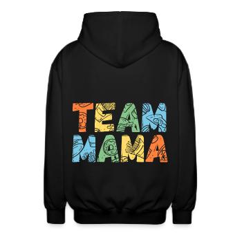 Mother Team Mom - Unisex Hooded Jacket - black - Back - AI Model Male 185 light (185cm)