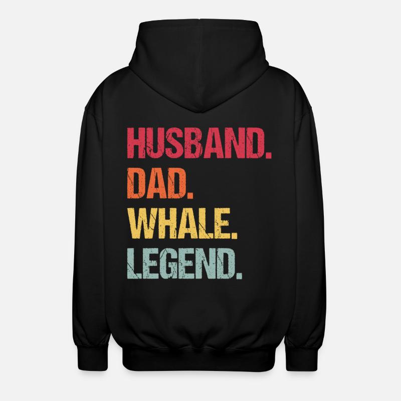 Husband Dad Whale Legend - Unisex Hooded Jacket - black