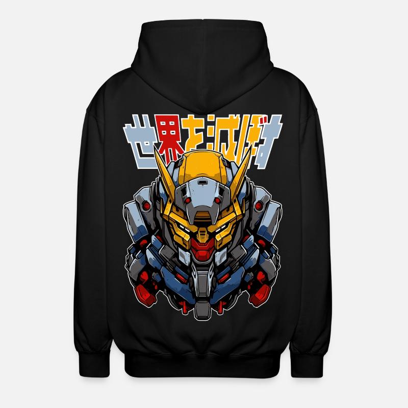 Anime Roboter! - Unisex Kapuzenjacke - Schwarz