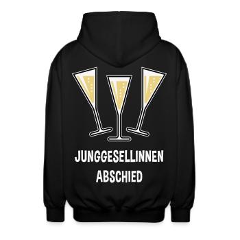 Junggesellinnenabschied Sektgläser Trichter Zu 3C - Unisex Kapuzenjacke - Schwarz - Hinten - AI Model Male 185 light (185cm)