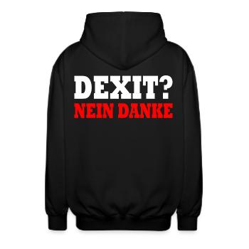 Dexit non merci - Veste à capuche unisexe - noir - Dos - AI Model Male 185 light (185cm)