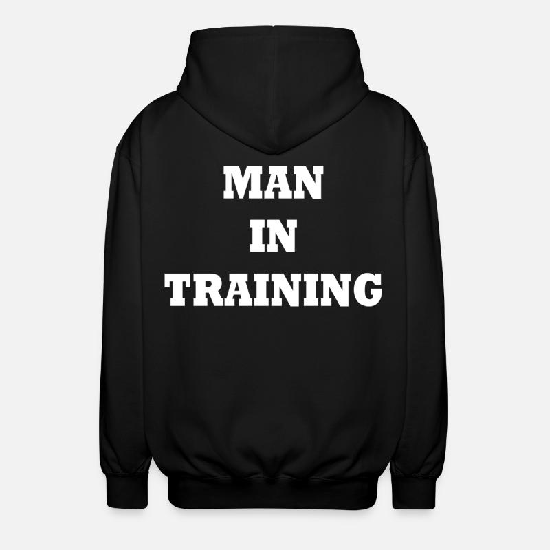 Man in Training - Unisex Hooded Jacket - black