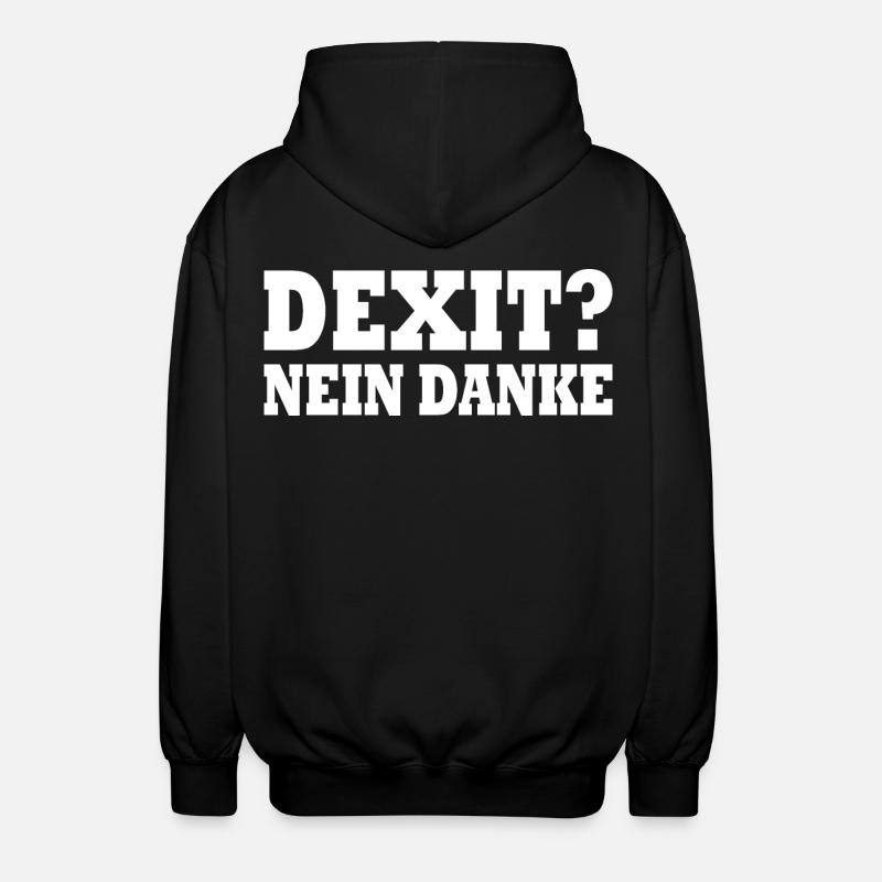 Dexit nein danke - Unisex Kapuzenjacke - Schwarz