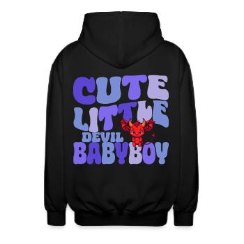 Babyboy - Petit Diable mignon - Veste à capuche unisexe - noir - Dos - AI Model Male 185 light (185cm)