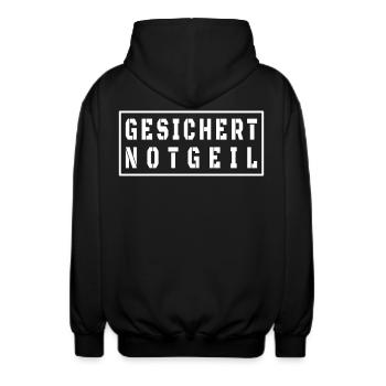 Gesichert Notgeil Vatertag Malle Style - Unisex Kapuzenjacke - Schwarz - Hinten - AI Model Male 185 light (185cm)