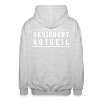 Fête des pères sécurisée style Malle - Veste à capuche unisexe - gris clair chiné - Dos - AI Model Male 185 light (185cm)