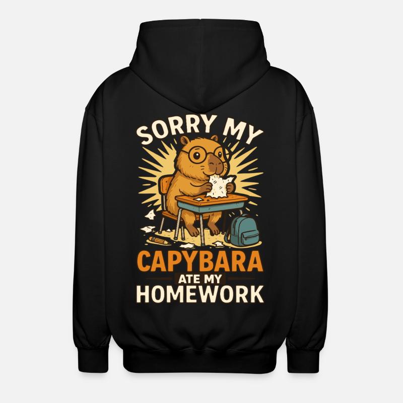 Capybara Capybara Devoirs Drôle - Veste à capuche unisexe - noir
