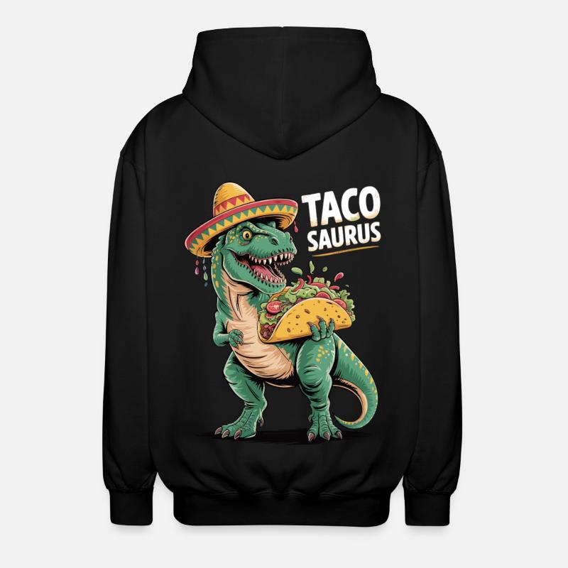 Taco trifft Dino - Unisex Kapuzenjacke - Schwarz