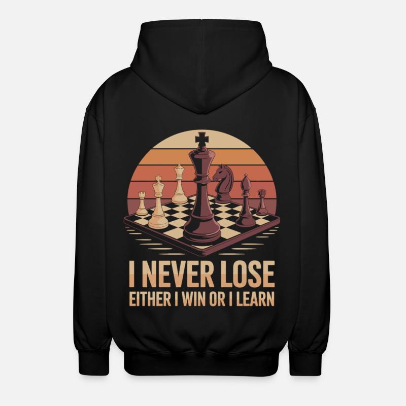 Schach: Entweder Sieg oder Lektion - Unisex Kapuzenjacke - Schwarz