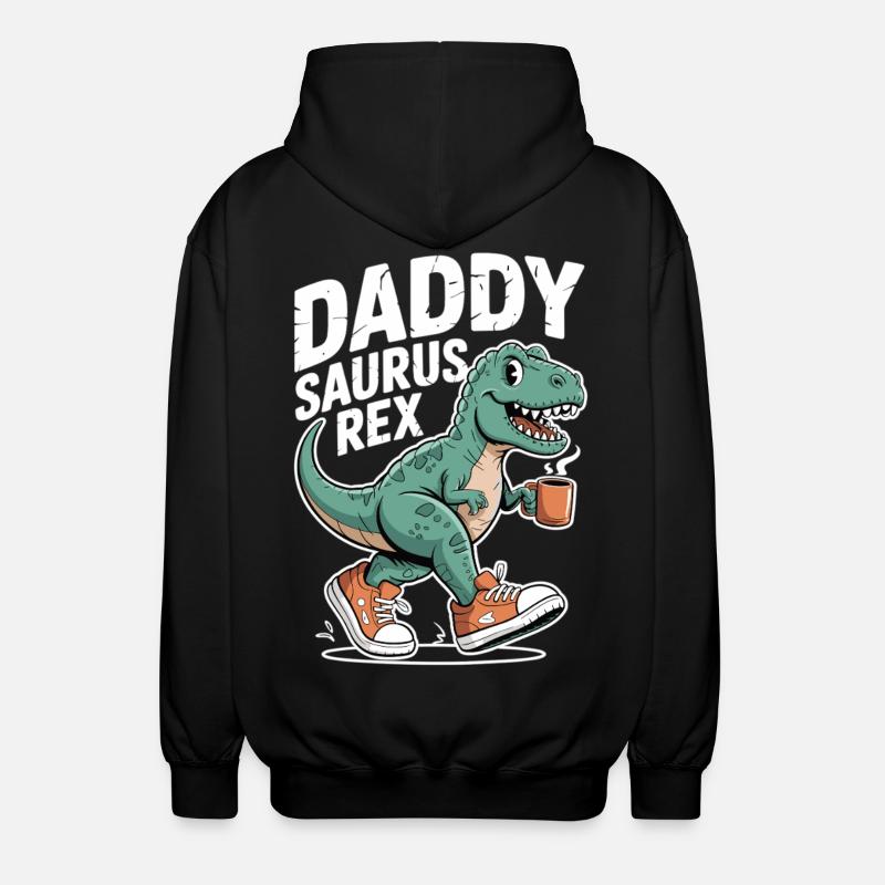 Daddysaurus Rex T-Shirt - Unisex Hooded Jacket - black