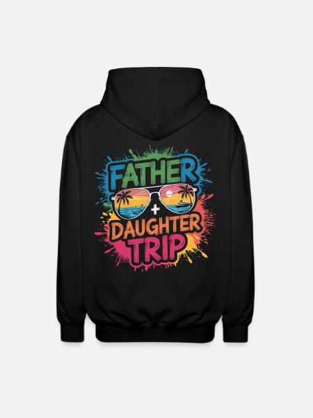 Father-Daughter Trip Shirt - Unisex Hooded Jacket - black