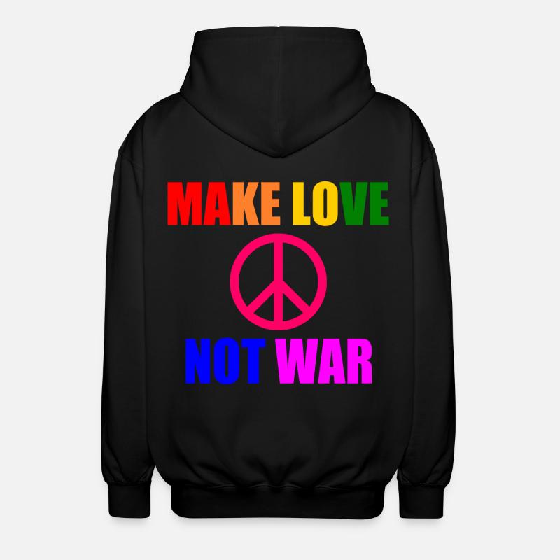 Make love not war - Unisex Kapuzenjacke - Schwarz