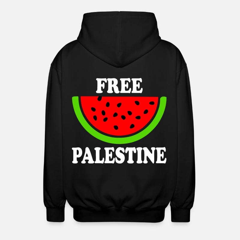 Palestine libre - melon pastèque - Veste à capuche unisexe - noir