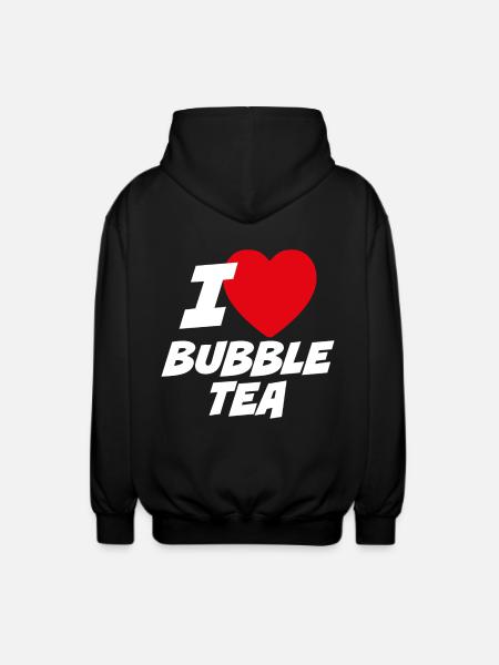 I Love Bubble Tea - Unisex Hooded Jacket - black