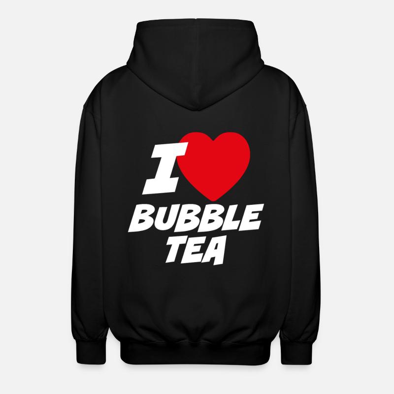 I Love Bubble Tea - Unisex Hooded Jacket - black