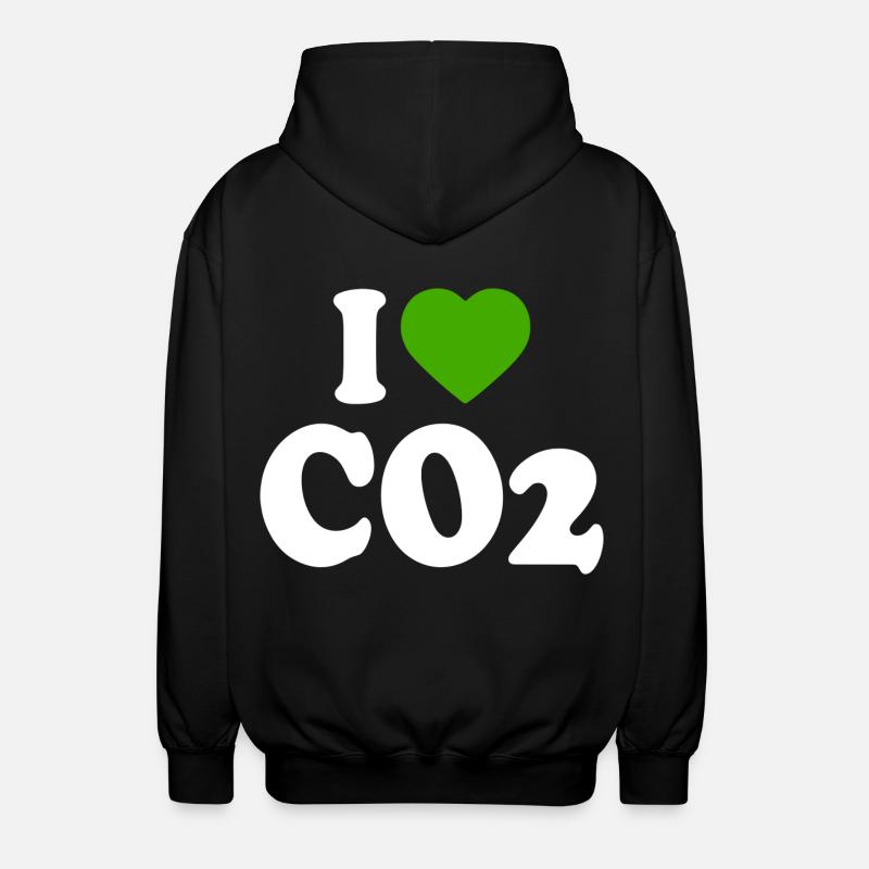 I love co2 - Unisex Kapuzenjacke - Schwarz