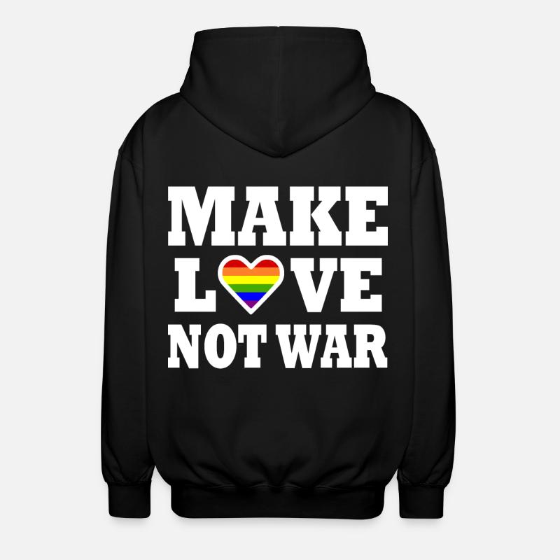 Make love not war - Unisex Hooded Jacket - black